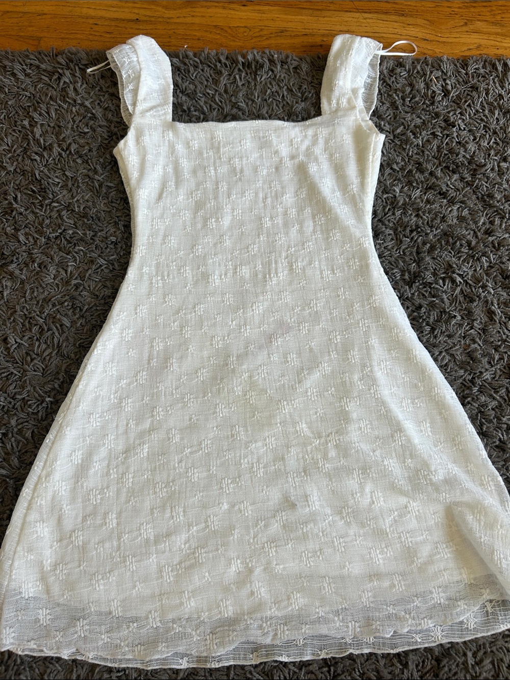Princess Polly Lanchester Mini Dress White Square Neck Size 4 - Picture 8 of 16